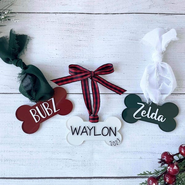 Personalized Dog Bone Ornament | Custom Pet Ornament