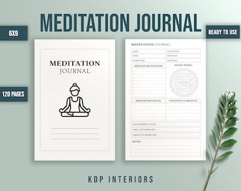 Meditation Journal 6x9 inches Commercial Use Ready to Upload PDF KDP Interiors Template Low Content Book Ready To Upload Digital Planner