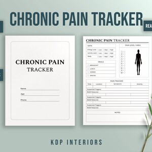 Chronischer Schmerz Tracker 8,5x11 Zoll KDP Interior Template Low Content Design Pain Tracker Tägliches Schmerztagebuch Printable PDF Instant Download