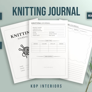 Knitting Journal 6x9 inch Ready to Upload PDF 120 Pages Knitting Monthly Planner Knitter's Daily Journal KDP Interiors Template Amazon KDP