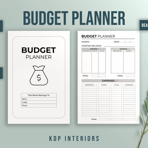Budget Planner KDP Interior 6x9 Inches Commercial Use Ready to Etsy