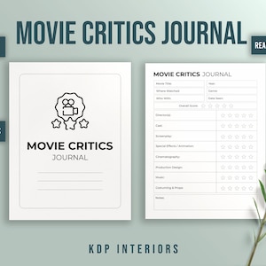 Movie Critics Journal 8.5x11 Inches 120 Pages Low Content Design Ready to Upload PDF Commercial Use KDP Interiors Template Low Content Book