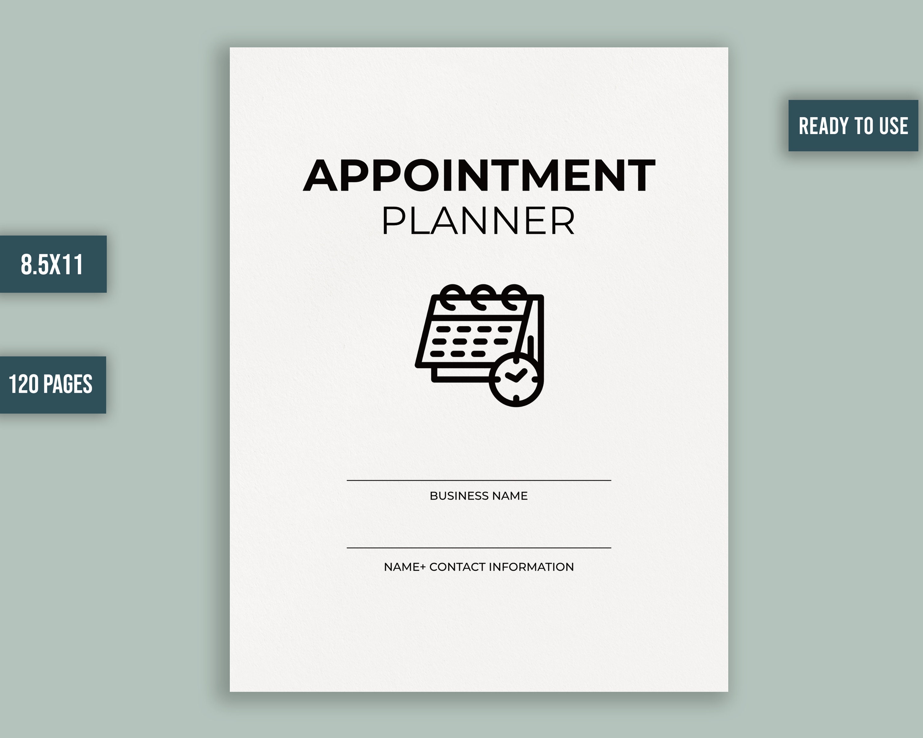 Appointment Planner Printable Template Ready to Upload PDF Commercial