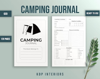 Camping Journal 6x9 pulgadas KDP Interiors 120 páginas listas para cargar PDF Campground Journal Travel Journal Camping Kids Journal