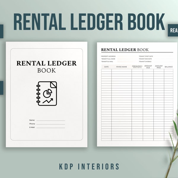Rental Ledger Book 120 Pages 8.5x11 inches Ready to Upload PDF KDP Interiors Template Low Content Book Rental Payment Tracker Rent Payment