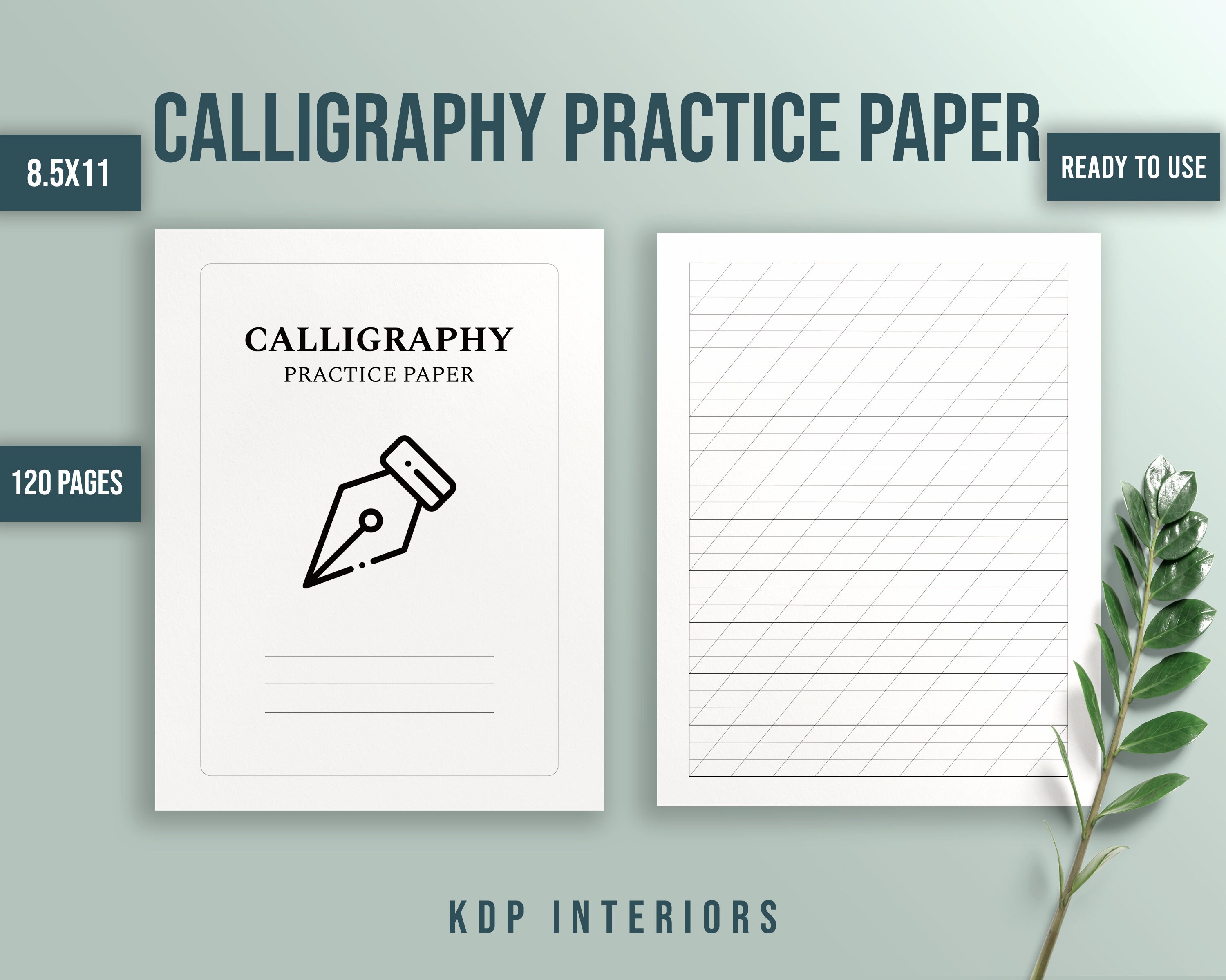 How to create Calligraphy Practice Paper (8 5 x 11 inches) with powerpoint  