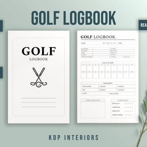 Golf Logbuch KDP Interior Template 6"x9" inches 120 Seite Bereit zum Hochladen (mit Anschnitt) Kommerzielle Nutzung Bereit zum Hochladen PDF Amazon KDP