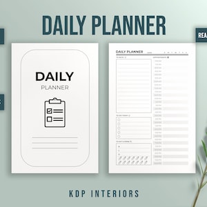 Daily Planner KDP Interior 6x9 Inches 120 Pages Ready to Upload PDF Planner Inserts KDP Template Day Planner Work Planner Kdp Logbook