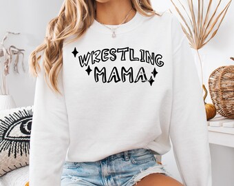 Wrestling Mom Sweatshirt, Wrestler Mom Shirt, Sweatshirt for Wrestling Mama,  Sweatshirt for Wrestler Mom, Glitter Coquette Bow Shirt