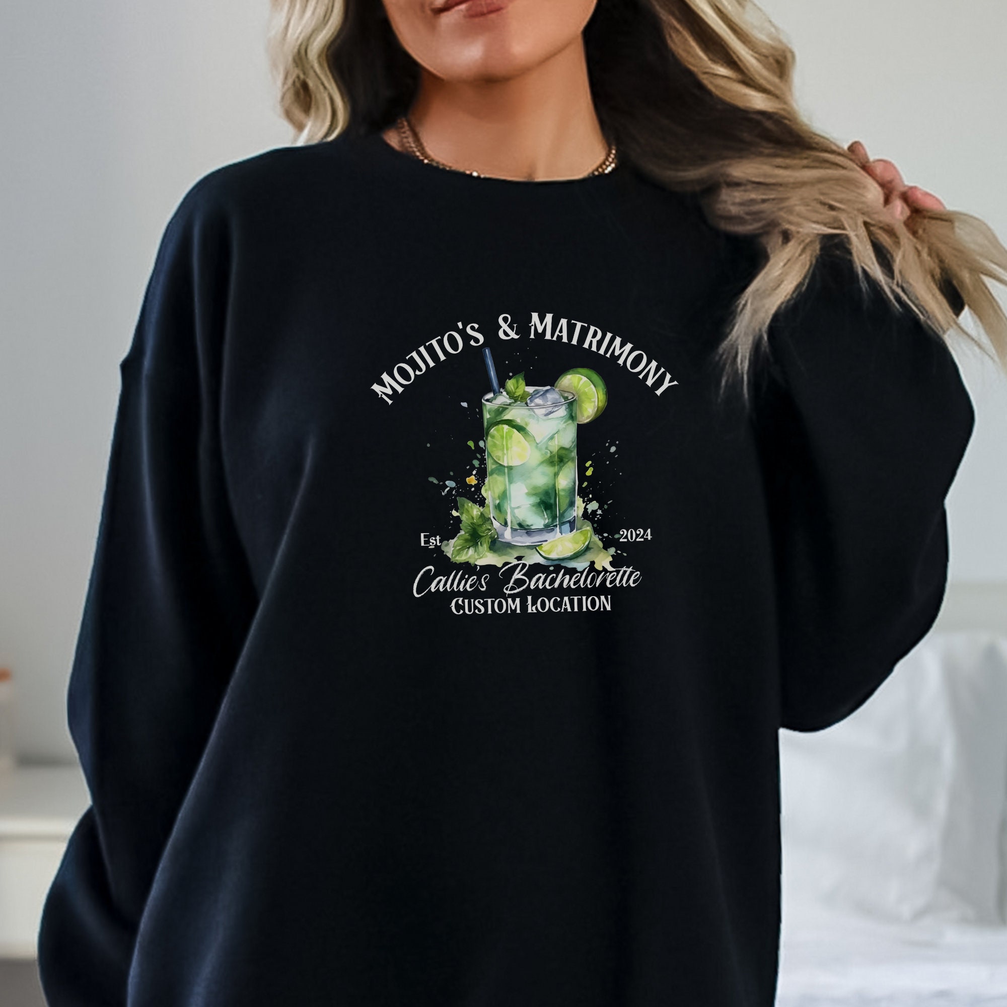 Custom Bachelorette Beach Sweatshirt, Mojito Sweatshirt, Bach Party  Sweater, Mojito Top, Mojito's \u0026 Matrimony, Custom Cocktail Club Shirt - Etsy, image size:2000x2000