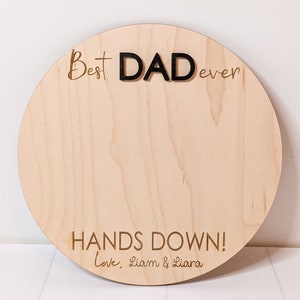 Handprint Art Craft, Gift for Grandpa, Birthday Gift for Dad from Baby,  Best Dad Ever Hands Down Sign, 70th Birthday Gift for Men