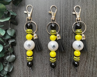 Bee Keychain | Bumblebee Keychain | Acrylic Bee Keychain | Black and Yellow Bee Keychain | Key Accessory | Bag Accessory |