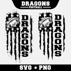 Dragons Football Svg, Dragons svg, Game Day Svg, Football SVG, USA Flag SVG, Cut file Printable Cricut Maker Silhouette