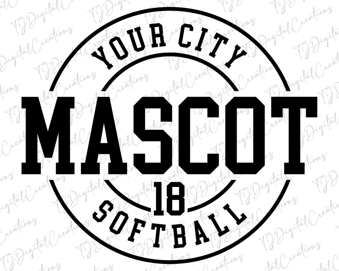 Softball Mascot Svg, Your City Svg, Softball Svg, Digital Download