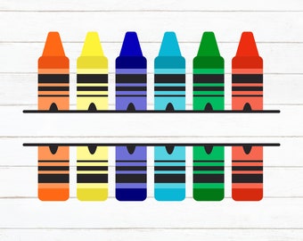 Crayon Monogram Svg, Back to School Svg, School Svg, Digital Downloads, Crayon Svg, Printable, Crayon Name Frame Svg, Svg Cut Files