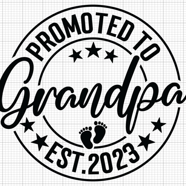 Promu grand-père svg, téléchargement numérique, grand-père est 2023 svg, svg établi, annonce de bébé svg, cricut, silhouette, fichier svg coupé