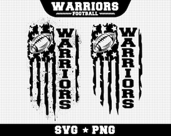 Warriors Football Svg, Warriors svg, Game Day Svg, Football SVG, USA Flag SVG, Cut file Printable Cricut Maker Silhouette