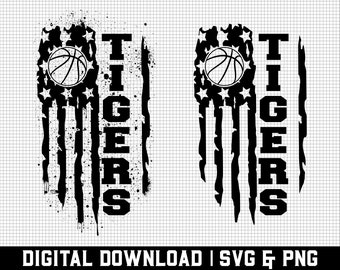 Tigers Basketball Svg, Tigers Svg, Game Day Svg, Team Spirit Svg, Basketball Lover Svg, USA Flag Svg, Basketball Svg, Digital Downloads