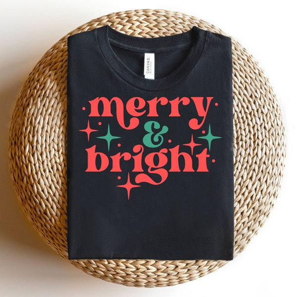 Merry and Bright Svg, Christmas Svg, Digital Downloads, Winter Svg, Christmas Shirt Svg, Xmas Svg, Merry Christmas Svg, Silhouette, Cricut