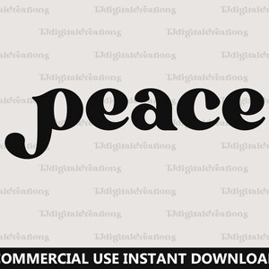 Peace Svg, Peace Svg, Peace Svg, Digital Download, Inspirational Svg, Peace Love Svg, Christliche Svg, Retro Schriftart Svg, Religiöse Svg, Silhouette