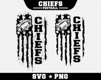 Chiefs Football Svg, Chiefs svg, Game Day Svg, Football SVG, USA Flag SVG, Cut file Printable Cricut Maker Silhouette