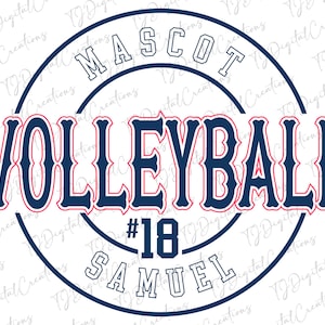 Volleyball Mascot Svg, Custom Name Svg, Digital Download, Team Spirit Svg, Number Svg, Cricut, Volleyball Svg, Sports Svg, Svg Cut File