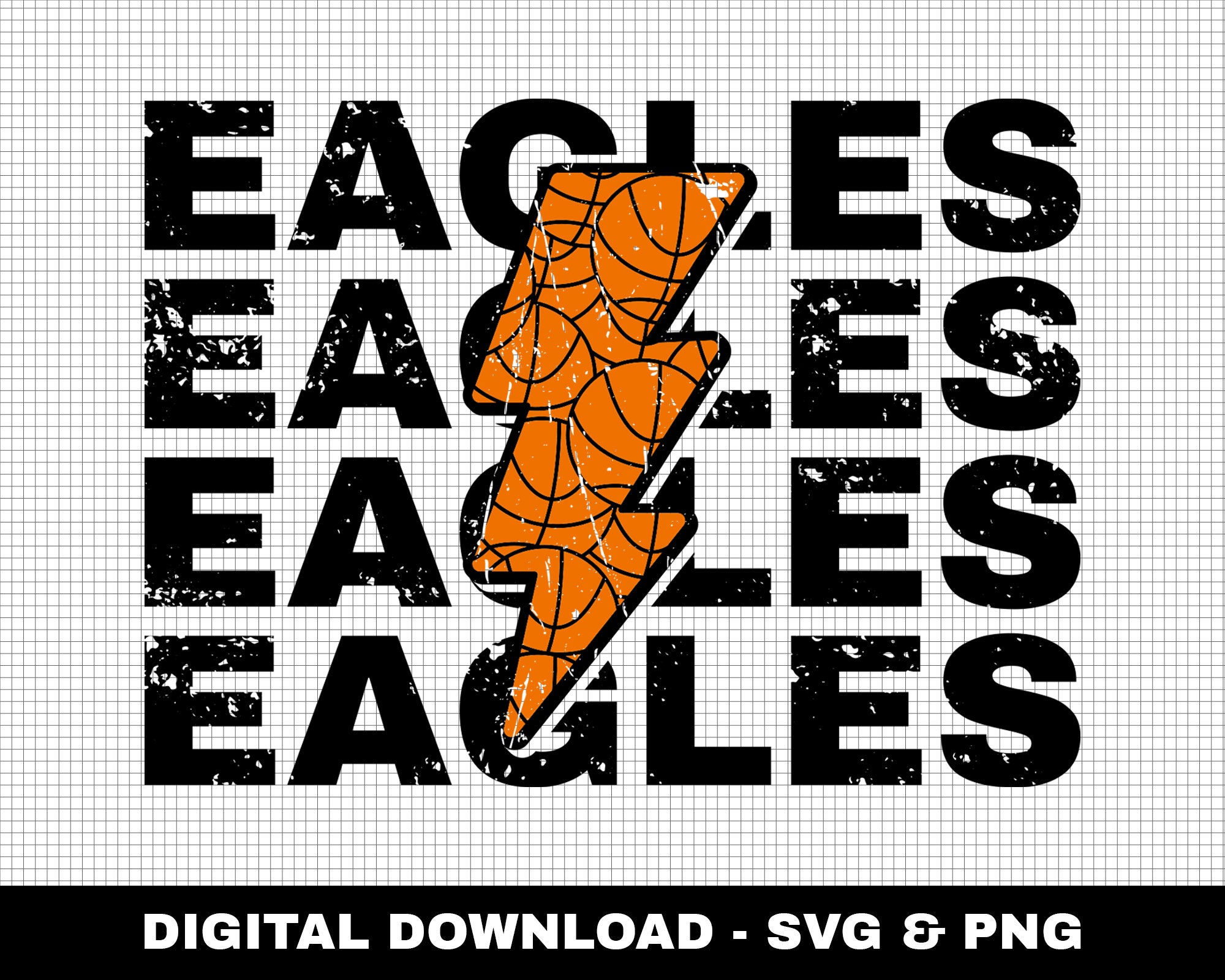 Eagles Svg, Distressed Svg, Basketball Svg, Digital Downloads, Basketball Lightning Bolt Svg, Stacked Svg, Game Day Svg, Svg Cut Files