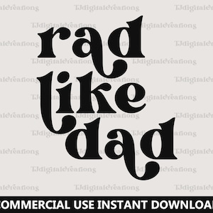 Rad Like Dad Svg, Vaderdag Svg, Digitale Downloads, New Dad Svg, Rad Dad Svg, Retro Font Svg, Dadlife Svg, Dad Svg, Silhouette, Cricut