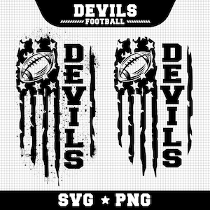 Devils Football Svg, Devils svg, Game Day Svg, Football SVG, USA Flag SVG, Cut file Printable Cricut Maker Silhouette