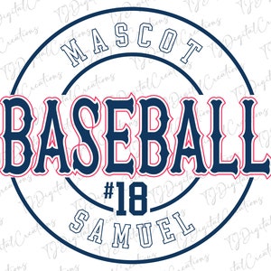 Baseball Mascot Svg, Custom Name Svg, Digital Download, Team Spirit Svg, Number Svg, Cricut, Baseball Svg, Sports Svg, Svg Cut File