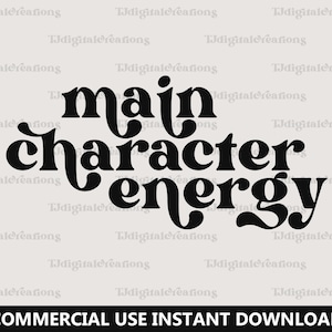 Svg de energia do personagem principal, Svg inspirador, download digital, Svg milenar, Svg de saúde mental, Svg positivo, Svg de fonte retrô, Silhueta