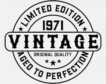 51st Birthday Svg, Aged to perfection svg, Digital Download, Vintage 1971 Svg, 51 and Fabulous svg, 51st svg, Printable, Svg Cut File