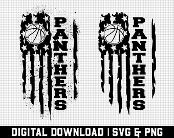 Panthers Basketball Svg, Panthers Svg, Game Day Svg, Team Spirit Svg, Basketball Lover Svg, USA Flag Svg, Basketball Svg, Digital Download