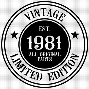 41歳の誕生日SVG、印刷可能、クリカット、すべてのオリジナルパーツSVG、41歳SVG、ヴィンテージ1981SVG、41歳と素晴らしいSVG、デジタルダウンロード、シルエット