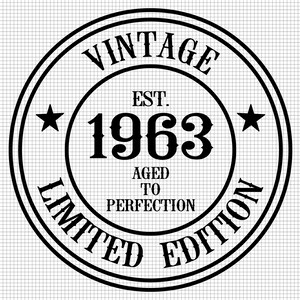 59th Birthday Svg, Digital Download, Aged to Perfection Svg, 59th Svg, Vintage 1963 Svg, 59 and Fabulous Svg, Silhouette, Cricut Cut File