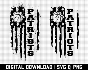 Patriots Basketball Svg, Patriots Svg, Game Day Svg, Team Spirit Svg, Basketball Lover Svg, USA Flag Svg, Basketball Svg, Digital Downloads