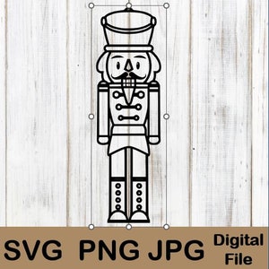 Quebra-nozes, quebra-nozes com contorno preto e branco, ameixas açucaradas, guarda do palácio, figura do soldado de brinquedo, formato de download digital JPG SVG PNG, colorir