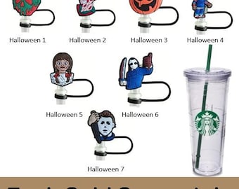 Straw Topper, Horror & Halloween, 20 oz Tumbler, BPA FREE, Birthday Gifts, Personalized Gifts, Spooky, Stocking Suffers, Cup Accessories