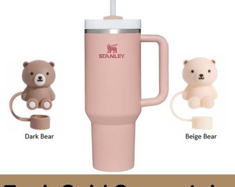 Straw Topper Cute Tumbler Straw Topper Water Bottle Straw Cover Silicone Bear Straw Animal Straw Cap Tumbler Lover Gift Accessory Party