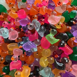Miniature Ducks, Resin Crafts, Funny Party Favors, Mini Ducks, Miniature Figurines, Small Resin Animals, Tiny Resin, Glow in the Dark