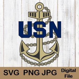 Navy Anchor, US Navy Anchor, USN Anchor, jpg png svg, Digitale bestanden, US Navy Chiefs Anchor, Cut Files, Chief, United States Navy Seal Logo