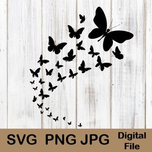 Motyl SVG, Plik Motyl SVG, Klaster Motyli SVG, Motyl, Sylwetka Cricut, Clipart, Motyle, Ogród Kwiatowy