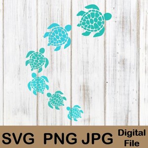 Sea Turtle SVG files, Cricut Silhouette, Summer Beach Ocean Hawaii. Shirts, Sublimation, jpg png Clipart, Sticker, Instant Digital Download