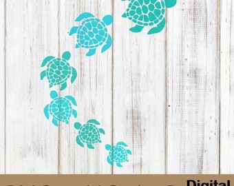 Sea Turtle SVG files, Cricut Silhouette, Summer Beach Ocean Hawaii, Shirts, Sublimation, Beach svg, Sealife svg, Florida svg, Turtles svg