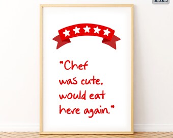 Chef Valentines day gift, Chef was cute wall art, Chef wall art, boyfriend gift, girlfriend gift, Cute Cooking Art, Kitchen Wall Art