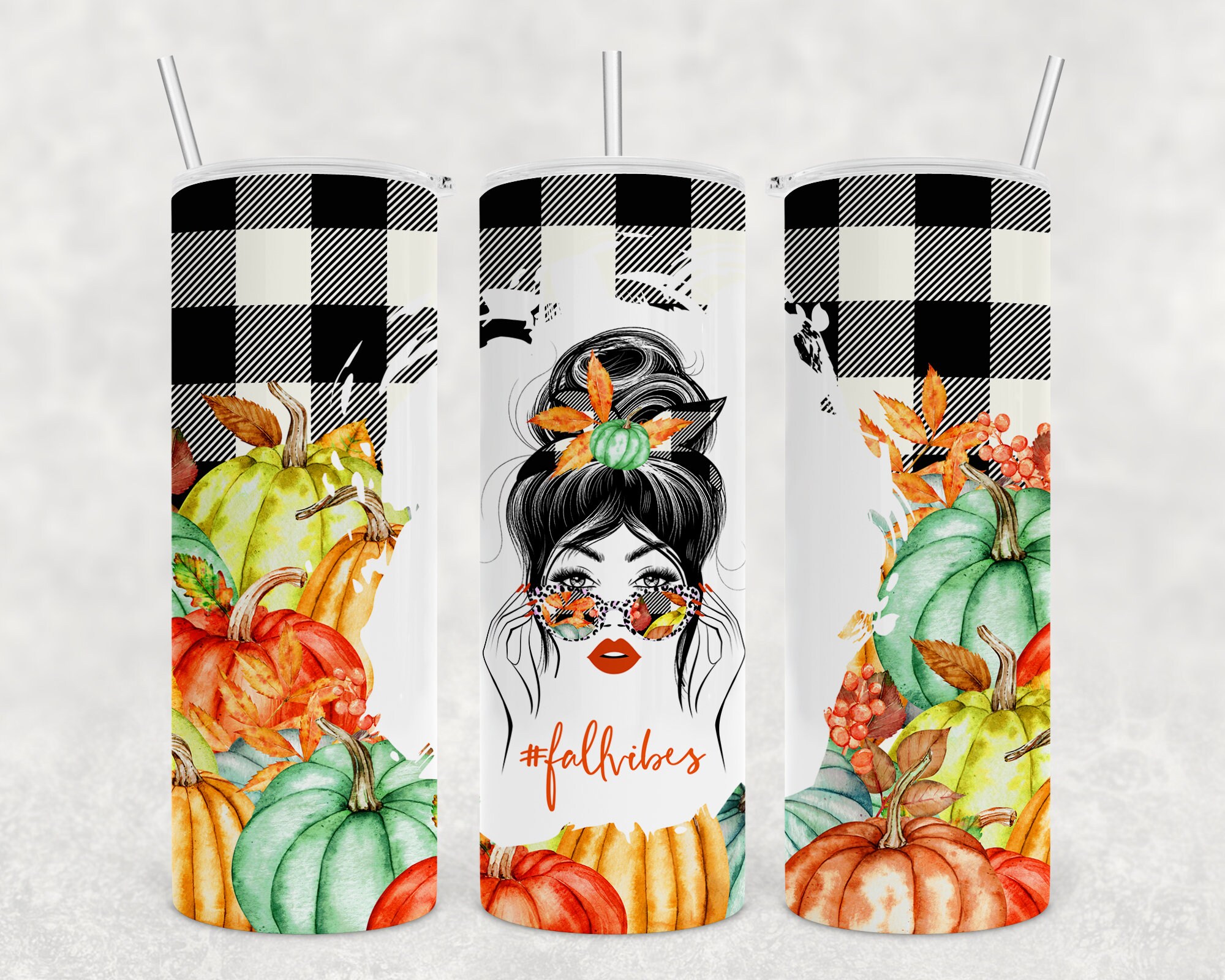 20 oz stainless steel tumbler, fall vibes