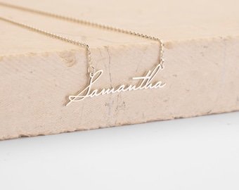 Sterling Silver Script Name Necklace, Personalized Jewelry