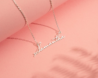 Sterling Silver Script Name Necklace, Personalized Jewelry