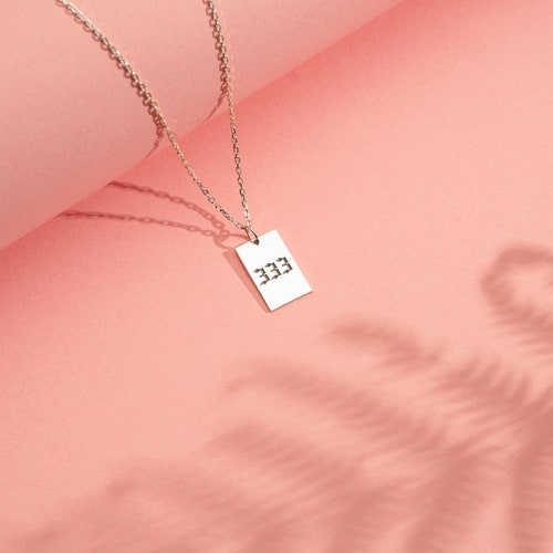 Angel Number Necklace Personalized Necklace 925 Sterling Etsy