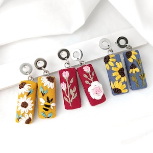 Hand-Embroidered Earrings, Nature Inspired,  Statement Piece, Floral Stud Earrings, Spring Summer Flowers, Gift for her, Anniversary, Unique